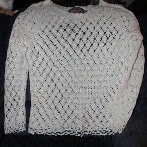 Tiara Cream Crochet Lace Sweater
